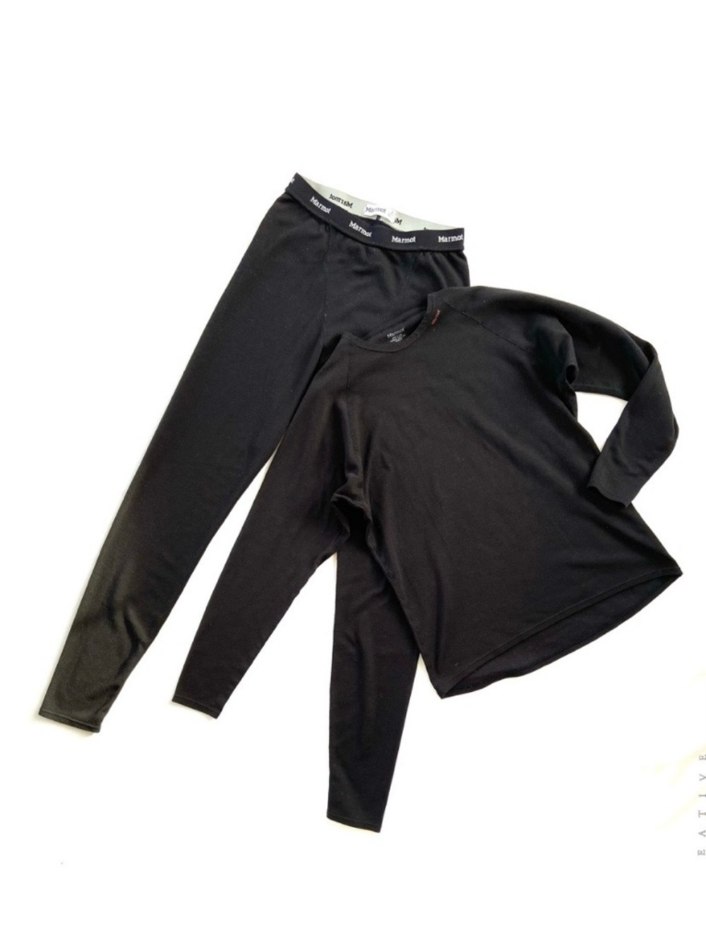 Marmot Women’s Midweight Base Layer Set Black Size Medium Thermals Outdoor